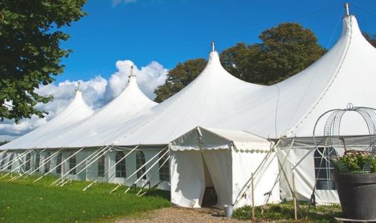 portable restrooms situated at a sports tournament, allowing players and spectators to stay refreshed and clean during breaks in Pantego